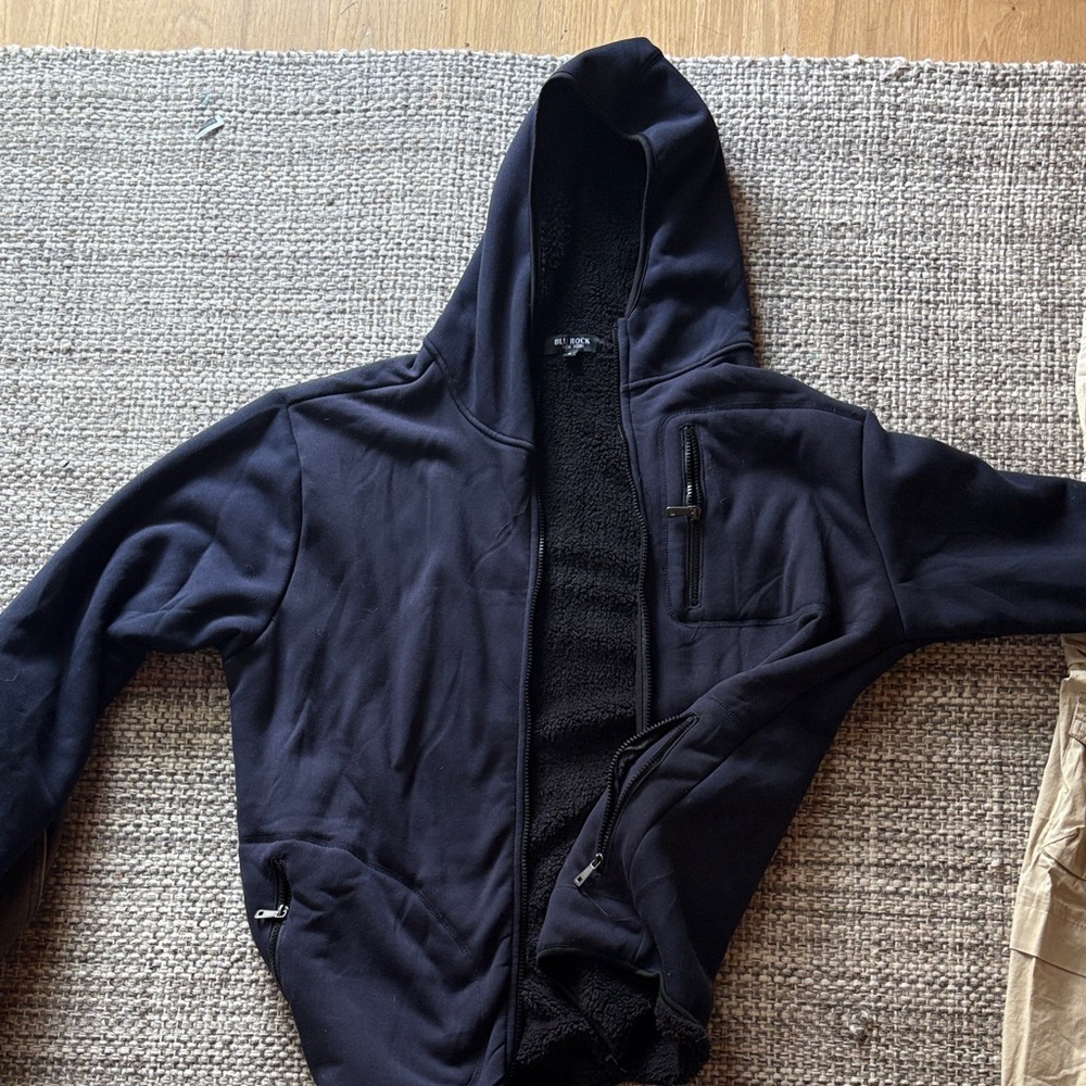 Men's Navy Zip-Up Sweater